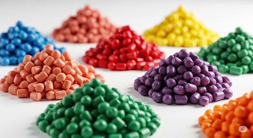 Color Masterbatches – vibrant, high-strength colors for films, bottles, and molded parts